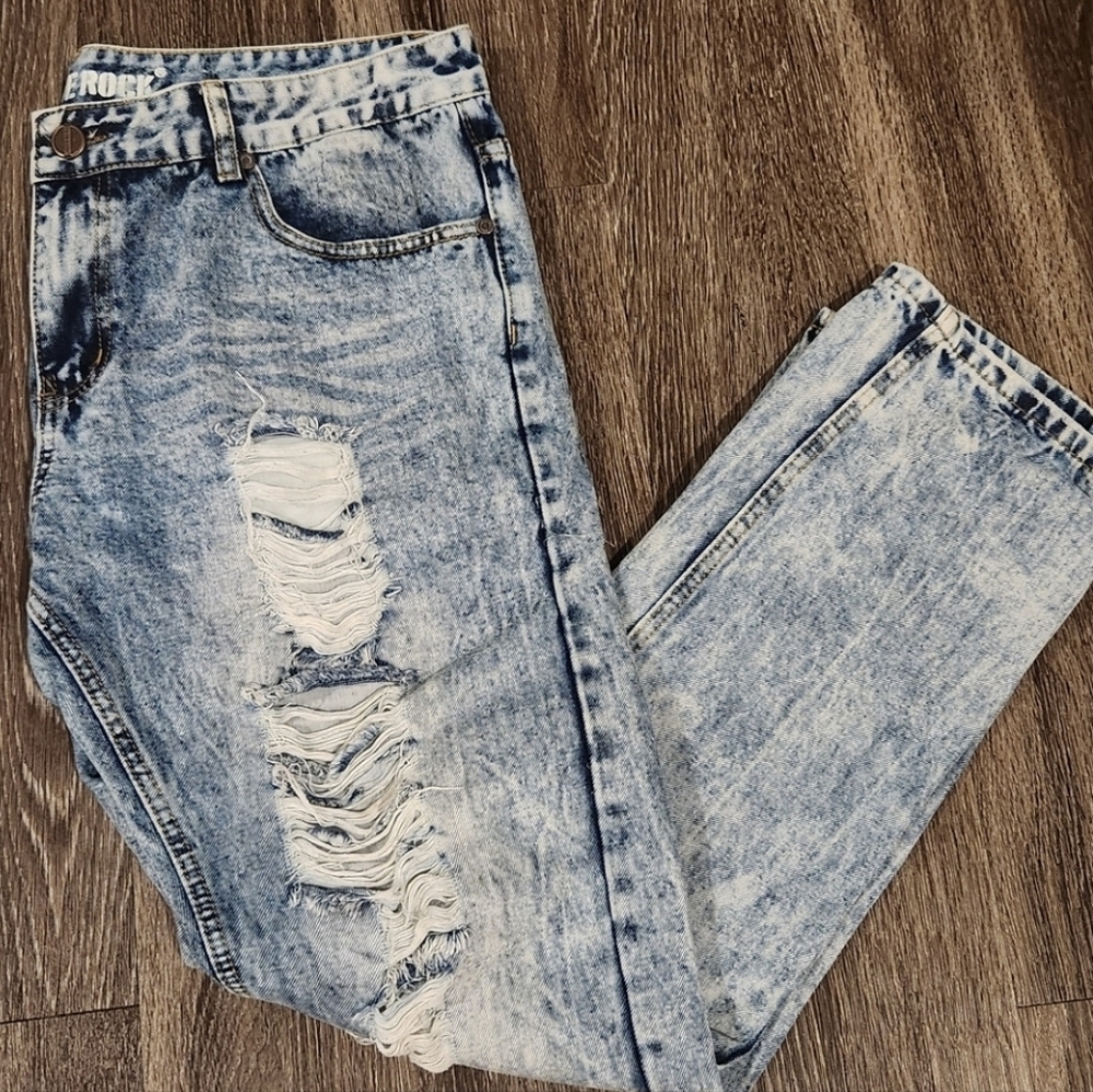 True Rock Men’s Distressed Jeans | Acid Wash Denim | Like New - Picture 3 of 8